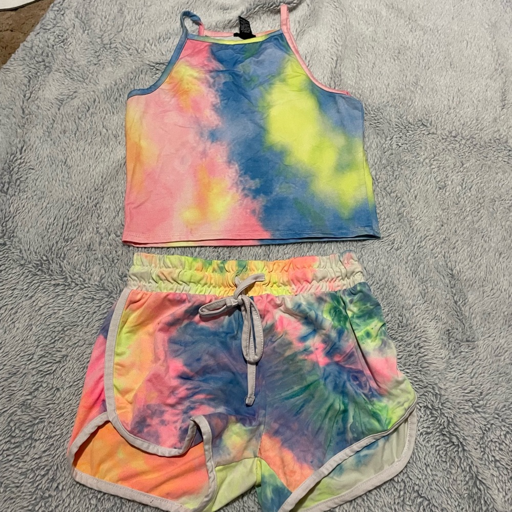 Two piece tie-dye outfit, size medium